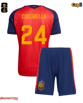 Spania Marc Cucurella #24 Echipament de Fotbal Replică Mondial 2026 Copii Acasa (+ Șorturi)